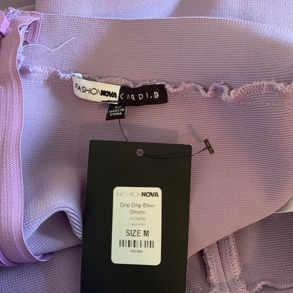 Fashion Nova Cardi B Women's Lavender Purple Mesh Bike Short Legging Capris Sz M - Picture 7 of 10